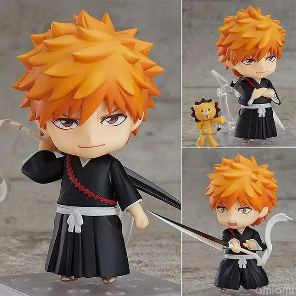 2026 hot item Anime Bleach Kurosaki Ichigo Q Version 991 Articulated Action Figure Interchangeable Face Desktop Model Ornament Collectible Toy Popular toys