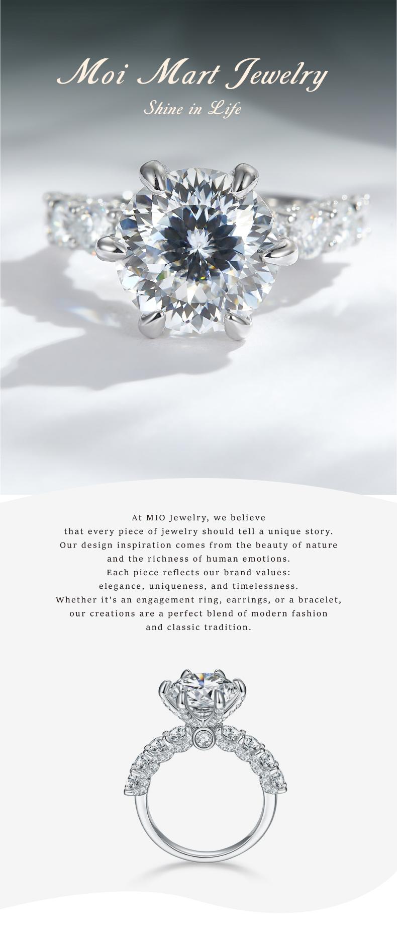 3-5CT King of carats Crushed Ice Cut Synthetic Moissanite Wedding Ring - Cluster Engagement ring, Perfect Gift for Anniversary、Proposal、Promise, With gift box