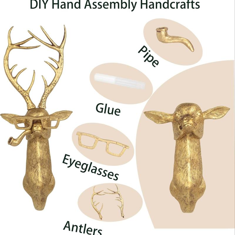 Animal Head Wall Decor, 1 Count Creative Animal Head Wall Mounted Decor, Resin Animal Head Wall Hanging Decor for Home Living Room Bedroom, Wall Hanging Ornament