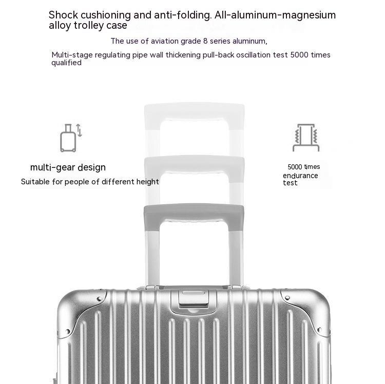 【luxury dupe】Aluminum Magnesium Alloy Suitcase case - Airline Approved Carry-On Trolley Case,Spinner Wheel Hardside Luggage,TSA Lock ,Large Capacity, Waterproof, Durable & Versatile Design Luggage Set Travel Essentials Hard Sided black friday deal