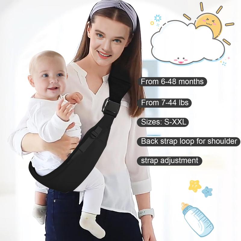 Baby Sling Carrier Newborn to Toddler Updated Adjustable One Shoulder Labor-Saving Baby Holder Carrier Tollder Sling Carrying 7-45 lbs Soft Breathable Fabric for All Seasons