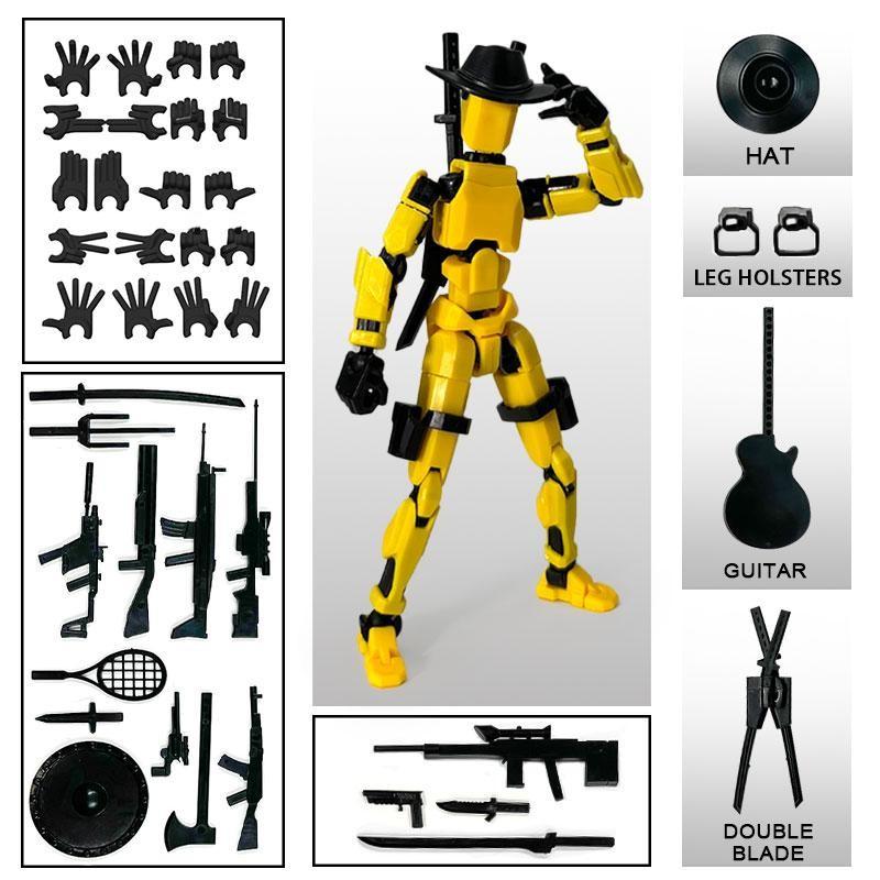 T13 Action Figure, Multi-Jointed Flexible Toy, Lucky Number 13 Doll, Desktop Decoration Gift for Game Enthusiasts, Durable Abs Material
