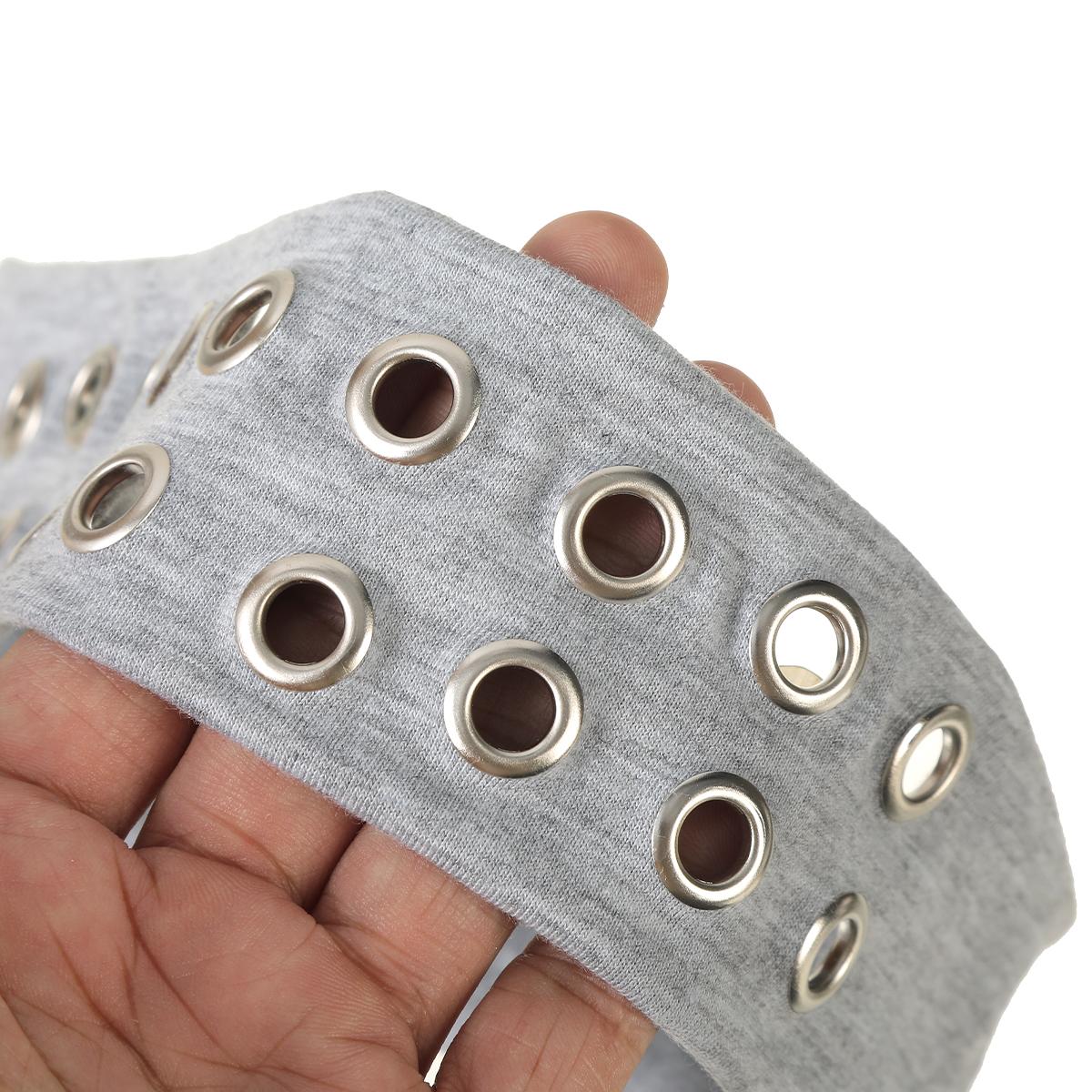 AWAYTR Fashion Grommet Wide Headbands for Women Hollow Out Elastic Head Bands Y2k Girls Punk Grunge Stretchy Hair band Hair Accessories