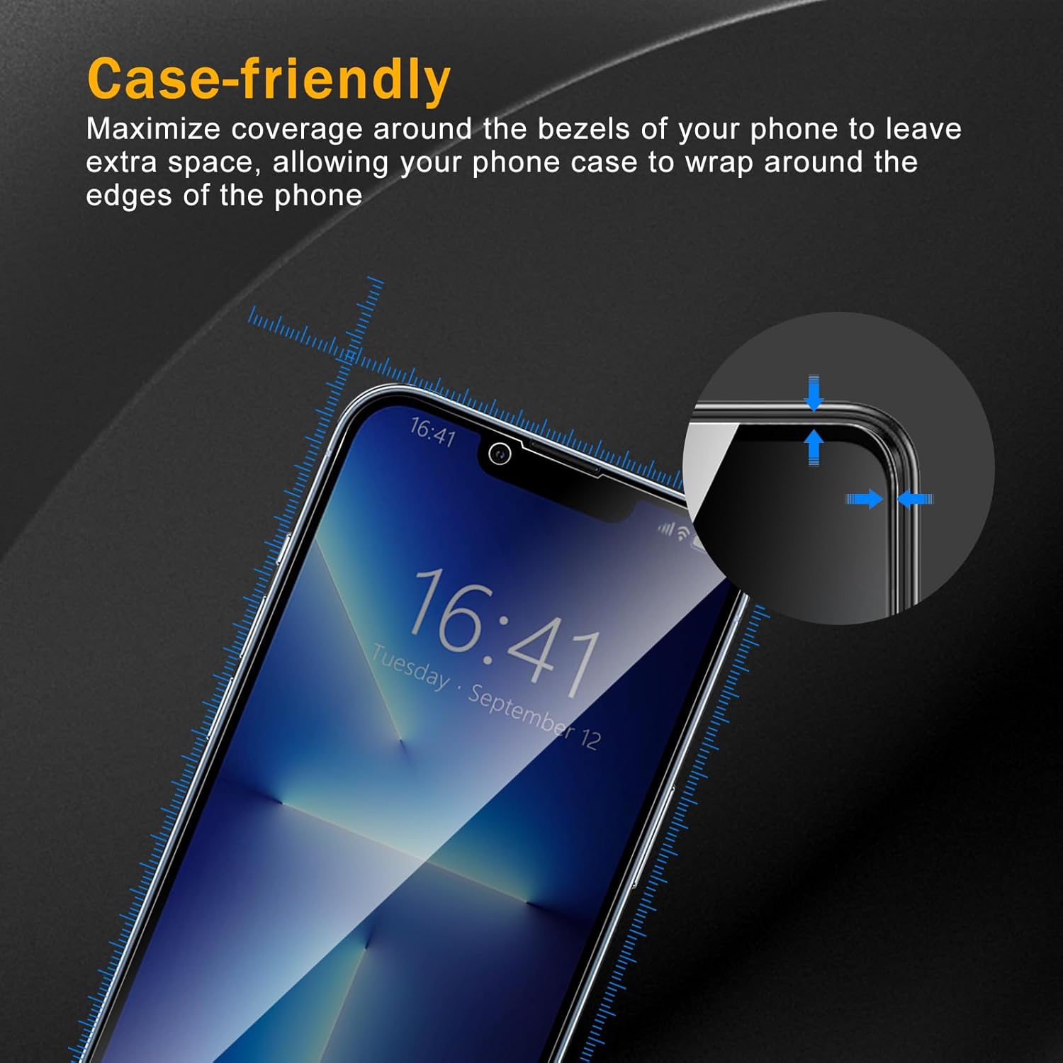 3 Pack  Screen Protector for  13 Pro Max With 3 Pack Camera Lens Protector, Anti Spy Tempered Glass Film, 9H Hardness, Anti-Scratch, Bubble Free