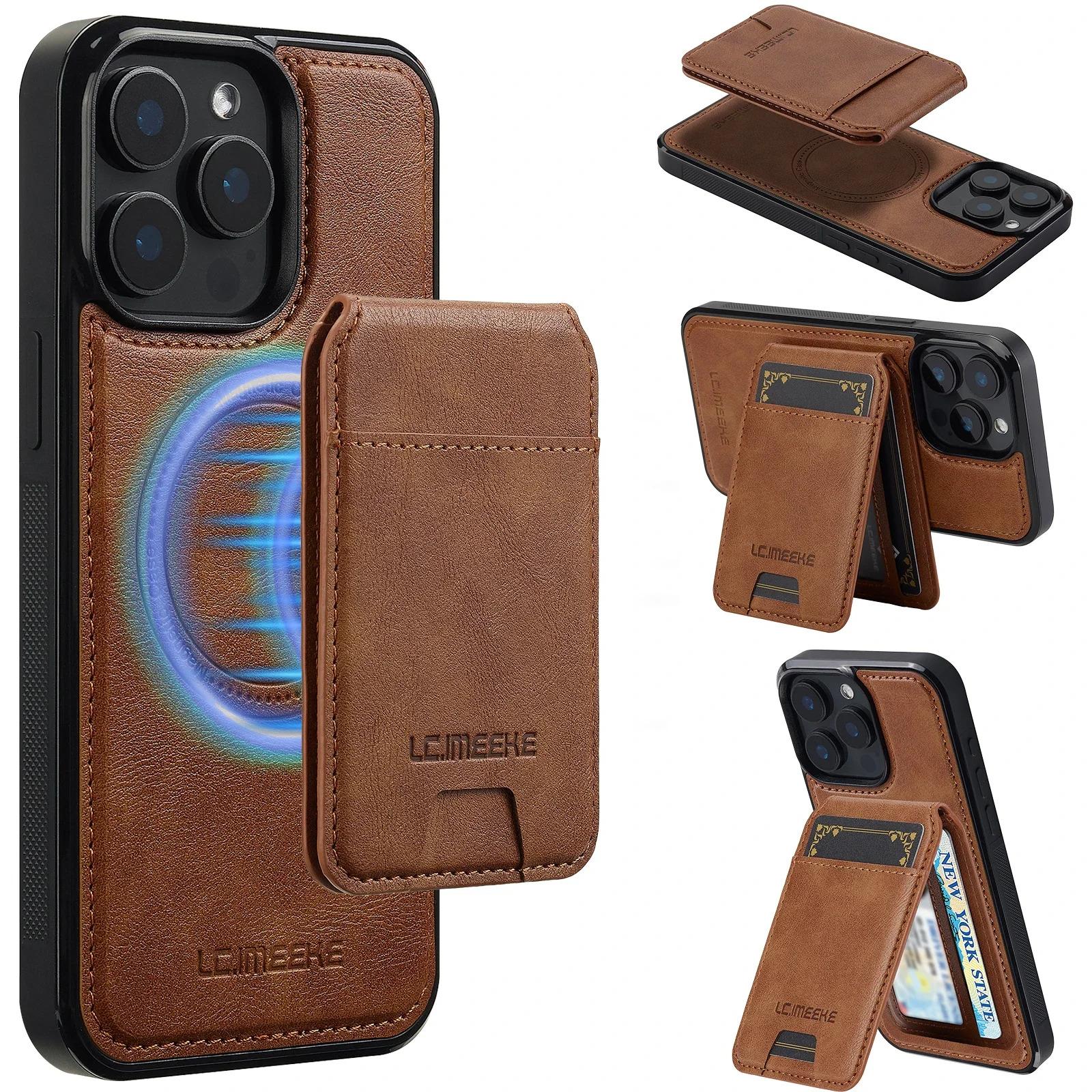Detachable Magnetic 2 In 1 Leather Case For iPhone 16E 17 1615 14 13 12 11 Pro  Card Pocket Phone Cover