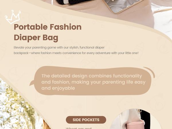 LOVEVOOK Diaper Bag Backpack, Small Baby Bag, Cute Baby Diaper Bag, Stylish Water-Resistant Travel Baby Bag for Mom, Baby Backpack with Changing Pad, Stroller Straps -Khaki TikTokShopBlackFriday Christmas Gift Ideas