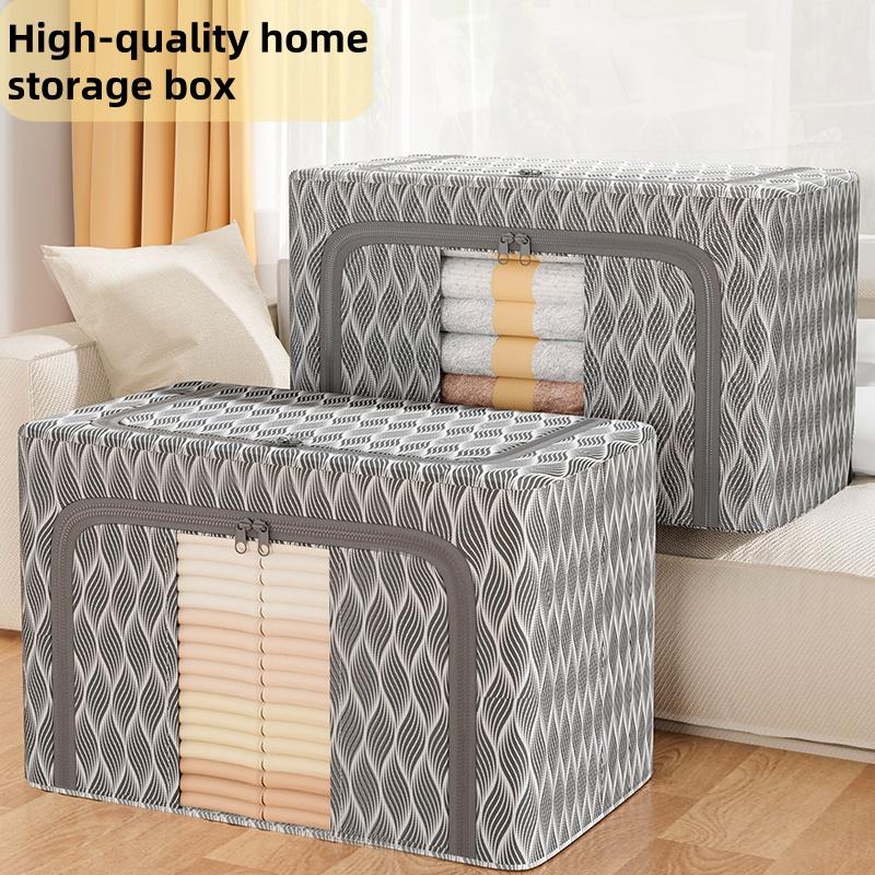 Large Capacity Stackable Storage Box, Waterproof Fabric Organizer for Bedroom Dorm Closet, Durable Folding Frame, Easy Access Zipper
