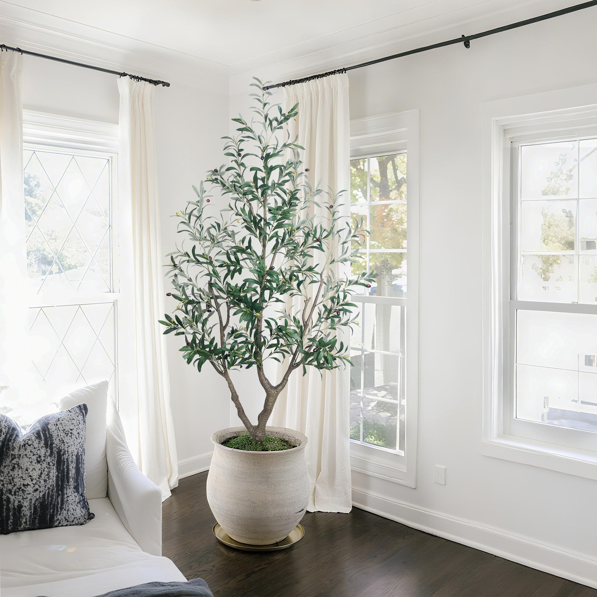 5/6/7FT Artificial Olive Tree Realistic Appearance Lush Branches and Leaves Fake Potted Plants Suitable for Home Office Decoration