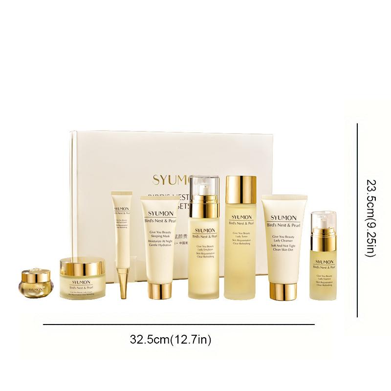 Bird's Nest  Anti-Aging Skincare Set Gently Care For The Skin A Complete Skincare Routine Beauty Skincare Gift Set, Including Face Mask，Lady Cream，Cleanser, Toner, Lotion, Essence, Cream, Eye Cream, Suitable For Wife, Ladies, Mother's Day, Valentine's Day