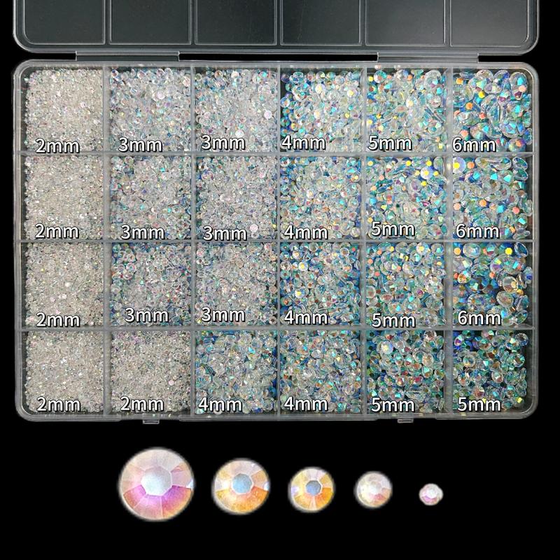 1 Box AB Color Semi-circular Rhinestones for Bedazzling Kit,Multi Sizes Flatback Shiny Resin Diamonds Nails with 3Pcs 10ml Jewelry Adhesive Glue Tweezers,for DIY Clip Pen Nail Designs