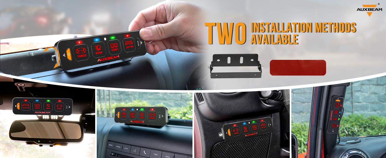 Auxbeam AS Series 4 Gang RGB Slim Switch Panel | AS-R40 car switch control