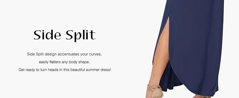 AUSELILY Womens Off The Shoulder Dress Wedding Guest Dress Summer Casual Long Ruffle Party Side Split Beach Maxi Dresses with Pockets