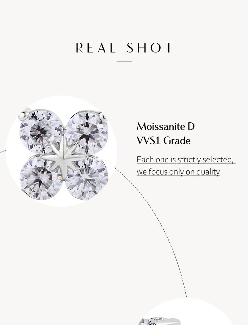 All 0.4CT Round Cut D Color VVS1 Synthetic Moissanite Earrings For Women Sparkling Wedding Gift E020