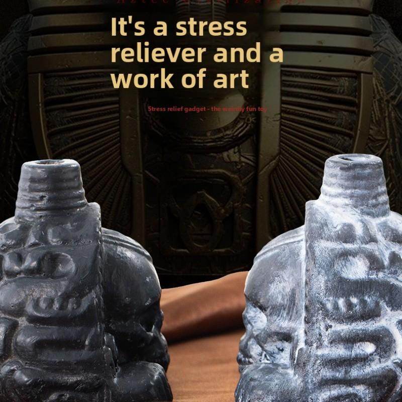 Authentic Aztec Whistle Decompression Ghost Aztec Death Whistle Thunder Echo Ancient Warrior, Unique Cultural Instrument