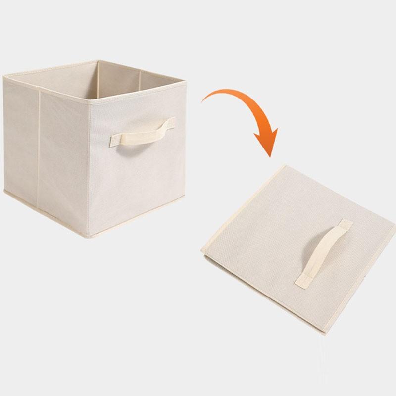 Basic Foldable Fabric Storage Cube Box with Handles, Durable, Size 10.5 X 10.5 X 11 Inches, Set of 6, Collapsible Storage Boxes