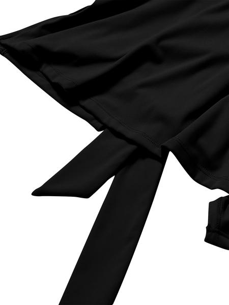 Women's Round Neck Tennis Athletic Dress, Sleeveless Design, Side Slit & Built-In Shorts, Golf Sports Skirt Pants, Backless Sport Romper