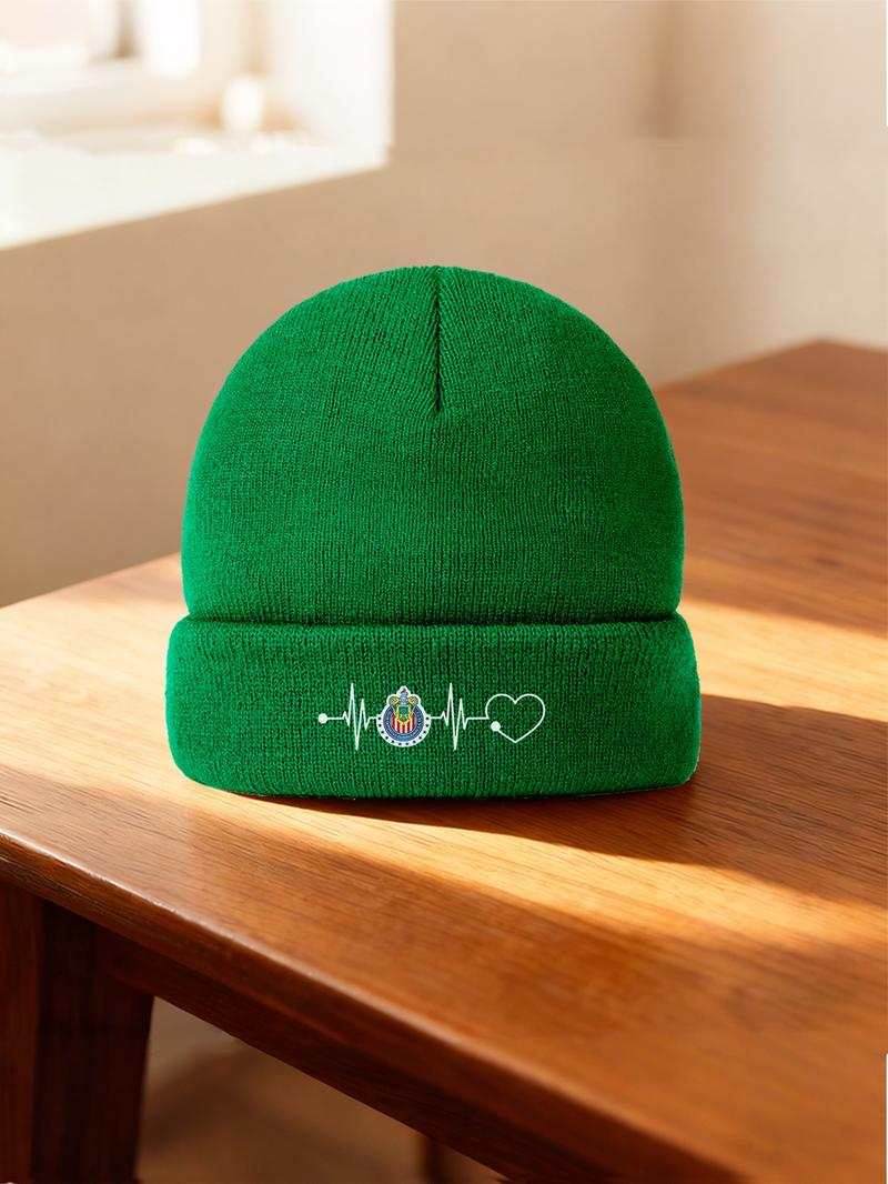 Chivas de Guadalajara Mexican Soccer Team I Heart 2026 new model Multi Color Soft Fabric Winter Cap Warm Cozy Unisex Knit Hat with Universal Fit, Versatile Headwear for All Genders & Cold Weather Graphic Hat