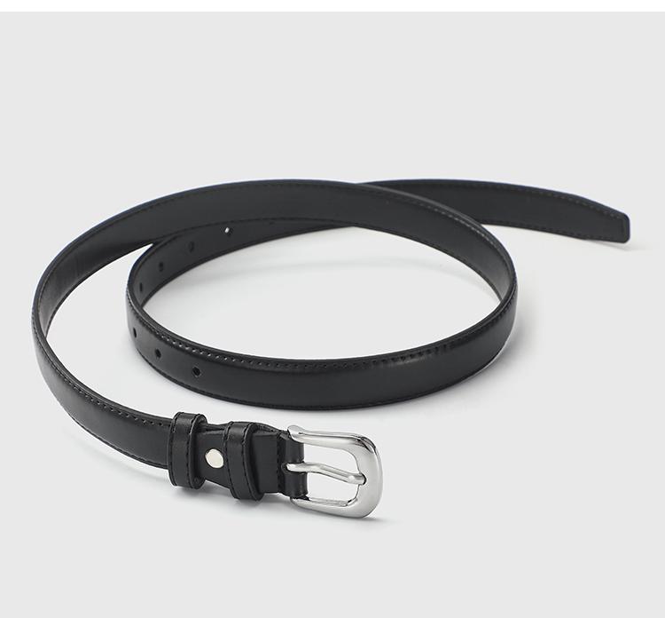 Shiny Silver Color Buckle Belt, Elegant Simple Design, Decorative Student and Younger Adult Waistband, Korean Fall Accessory, Pu Buckle Belt