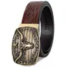 BELTROAD Unisex Western Cow Hide Embossed Leather Ratchet Belt with Automatic Buckle - Brown Statement Belt, Adjustable Exact-Fit Fashion Accessory, Gifts for Adults into Cowboy & Western Stuff