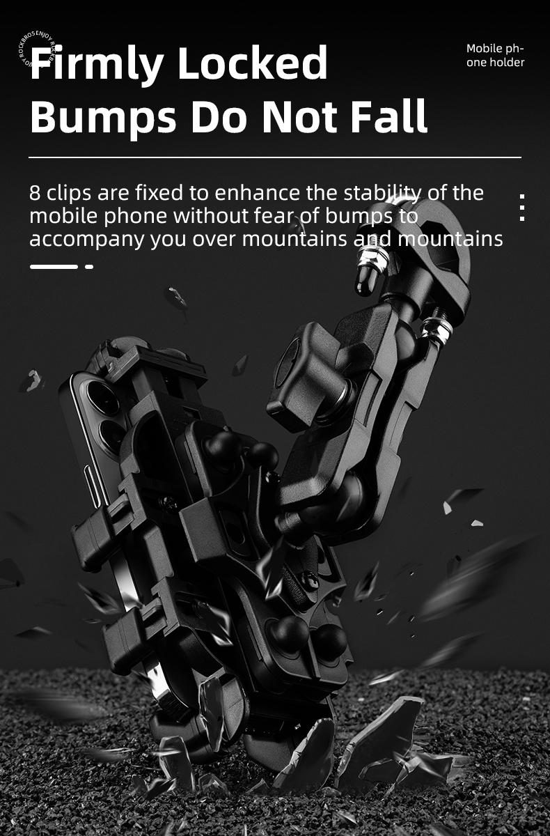 ROCKBROS Motorcycle Bike Phone Mount with Vibration Dampener for 4.7''-7.1'' Phones, Universal Motorcycle Handlebar Mount Phone Holder ROCKBROS Motorcycle Bike Phone Mount with Vibration Dampener for 4.7''-7.1'' Phones, Universal Motorcycle Handlebar Mount Phone Holder