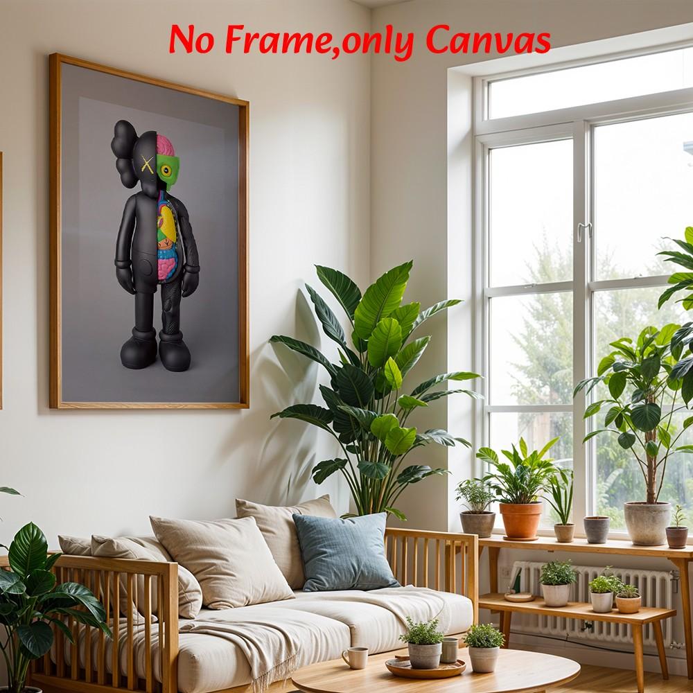 Pop Art Wall Arts Anatomy Posters, Kaws Figure Canvas Prints, Abstract Art Wall Decor, Unframed Canvas Art Print for Living Room Bedroom Office Gift