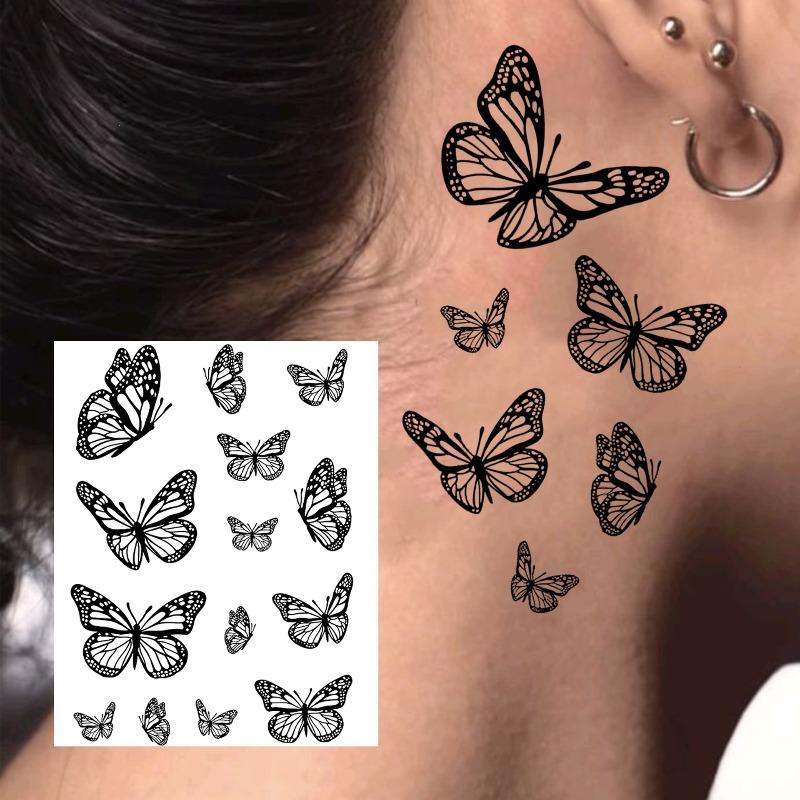 Butterfly, 1Pc Waterproof Temporary Tattoo Stickers, Long-lasting Waterproof for One to Two Weeks, Fake Tattoo for Man and Women