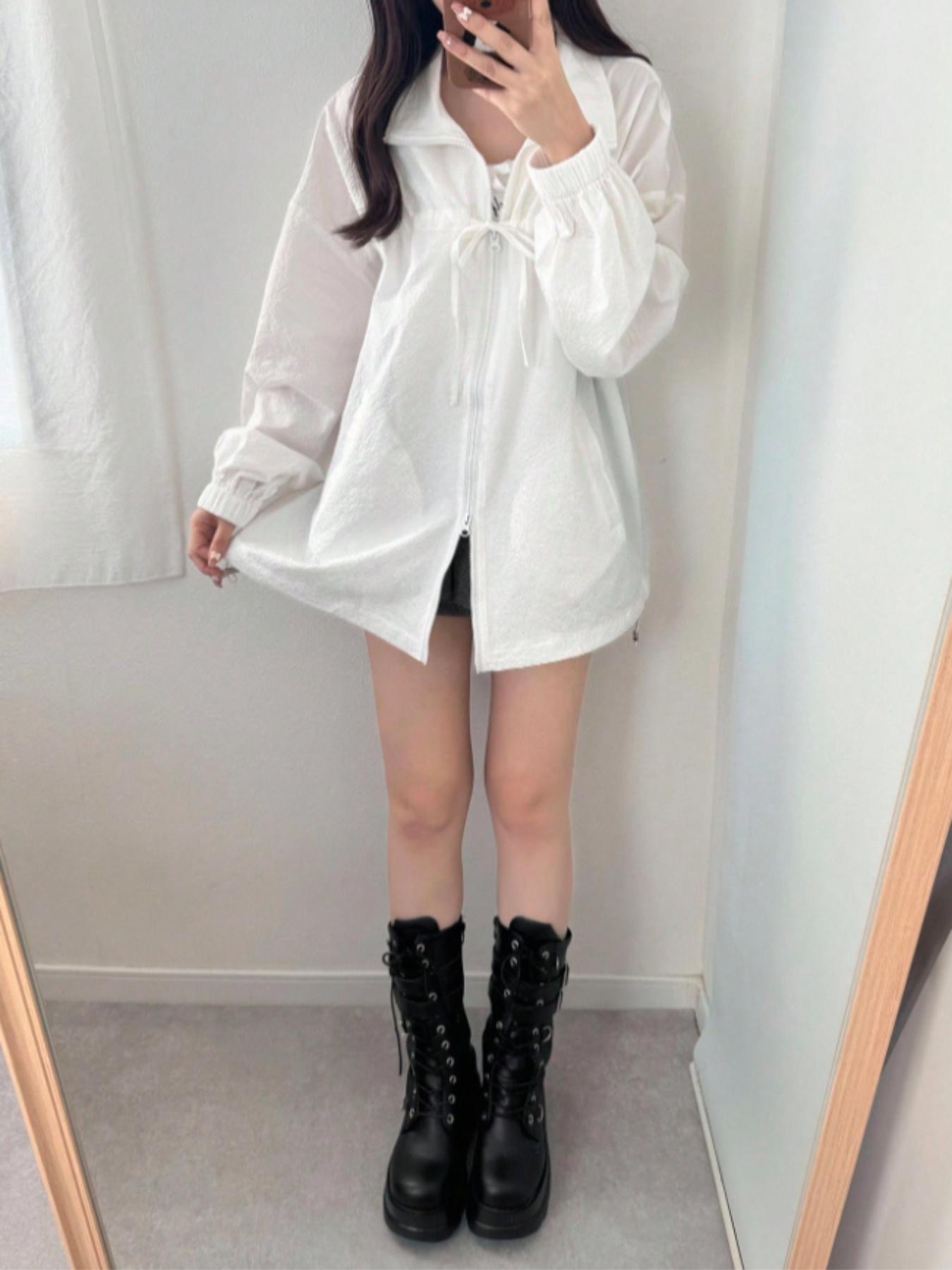 Women's Casual Streetwear Solid Color Textured Front Tie Bow Long Sleeve Fitted Zipper Drawstring Adjustable Jacket Coat Top, Stylish and Comfortable