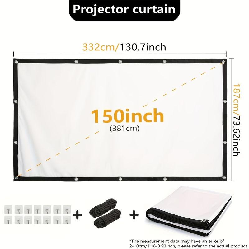 Large Screen Projector Support 1080P Resolution, Portable Pocket Design, Wall-Mounted Option for Home Theater & Presentation