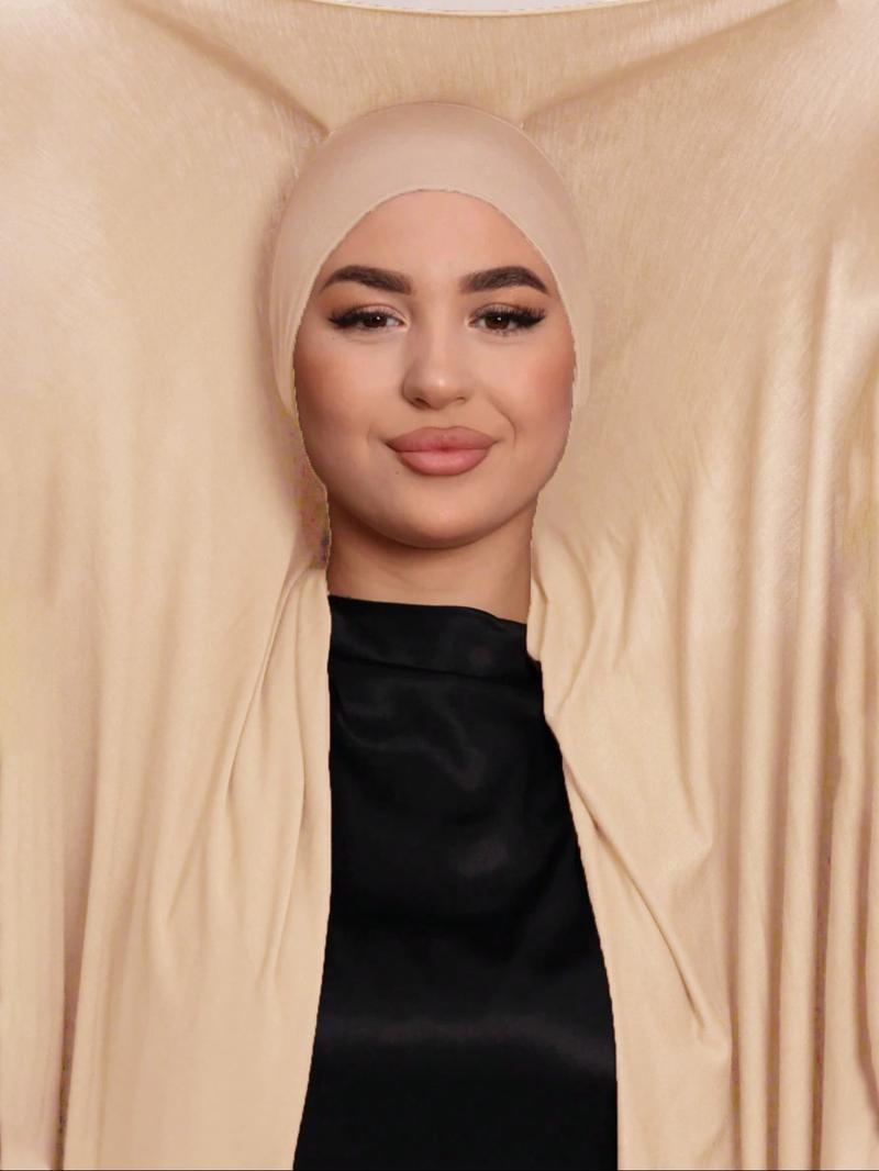 1pc Instant Jersey Hijab with Undercap, Silky Soft Breathable Fabric, Casual Plain Design, Ideal for All Seasons & Special Occasions, Stretchy Hijab