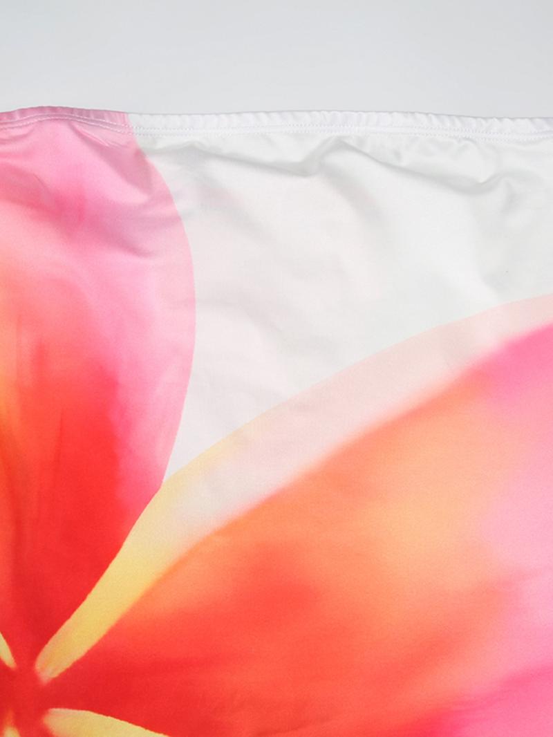 Women's Floral Print Tube Dress, Fashion Casual Strapless Sleeveless Short Dress for Holiday Vacation Daily Wear, Ladies Dress for Summer