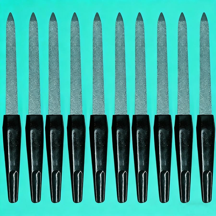 High Quality Professional Nail Files, 10pcs Double-Sided Metal Tools Ideal for DIY Nail Art and Pedicure Care