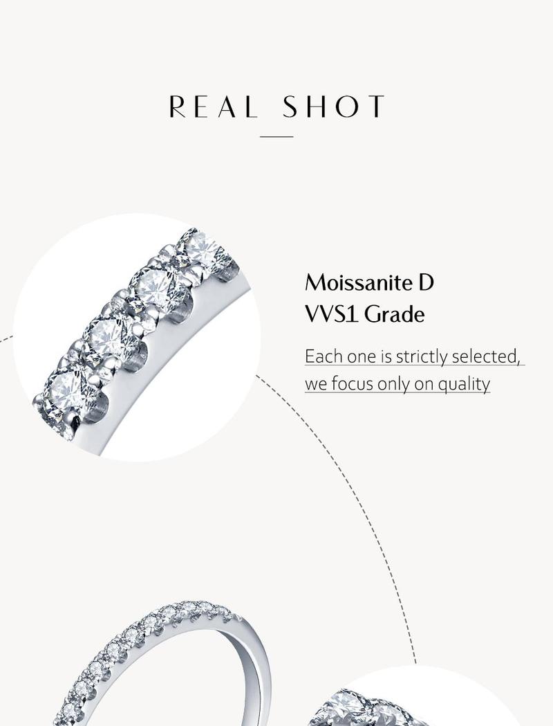 Stackable Band Synthetic Moissanite Ring For Daily Wearing Anniversary Engagement Gift R001