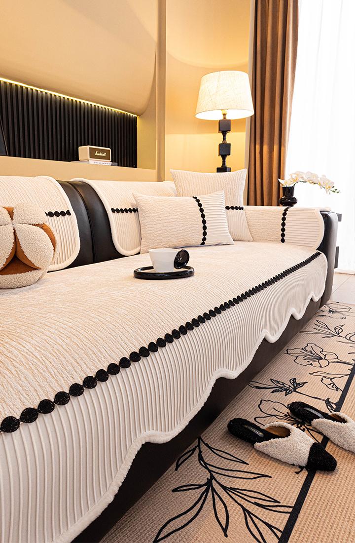 Luxury Dustproof Sofa Cover Set, 1 Count Non-Slip Cushion, Suitable for decorating living rooms, offices, and bedrooms, including armrest covers and backrest covers, All-Season Protection, Fits Single to Four Seater Sofas, Sofa Slipcover