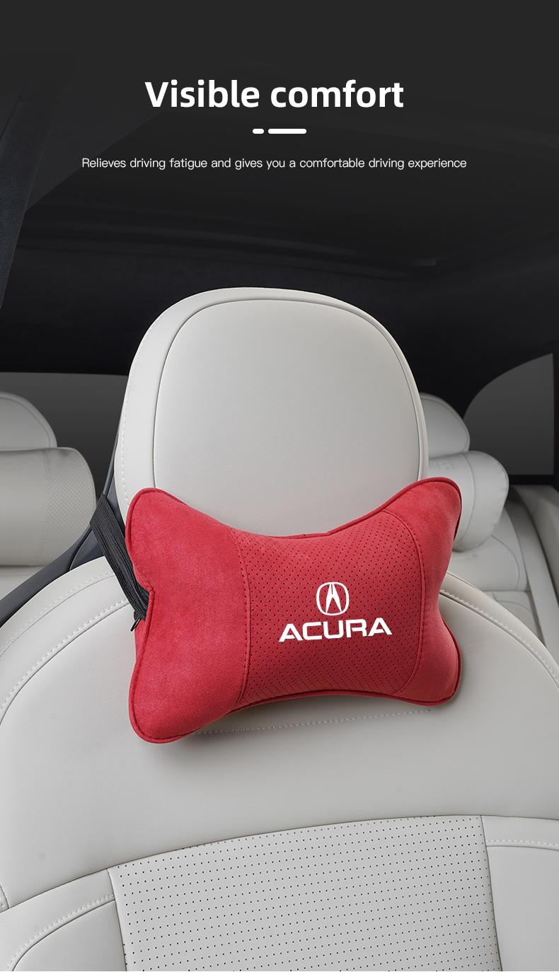 Car Suede Headrest Neck Support Auto Seat Accessories For Acura ADX RDX ZDX Integra NSX MDX TLX CDX ILX RLX TL RL