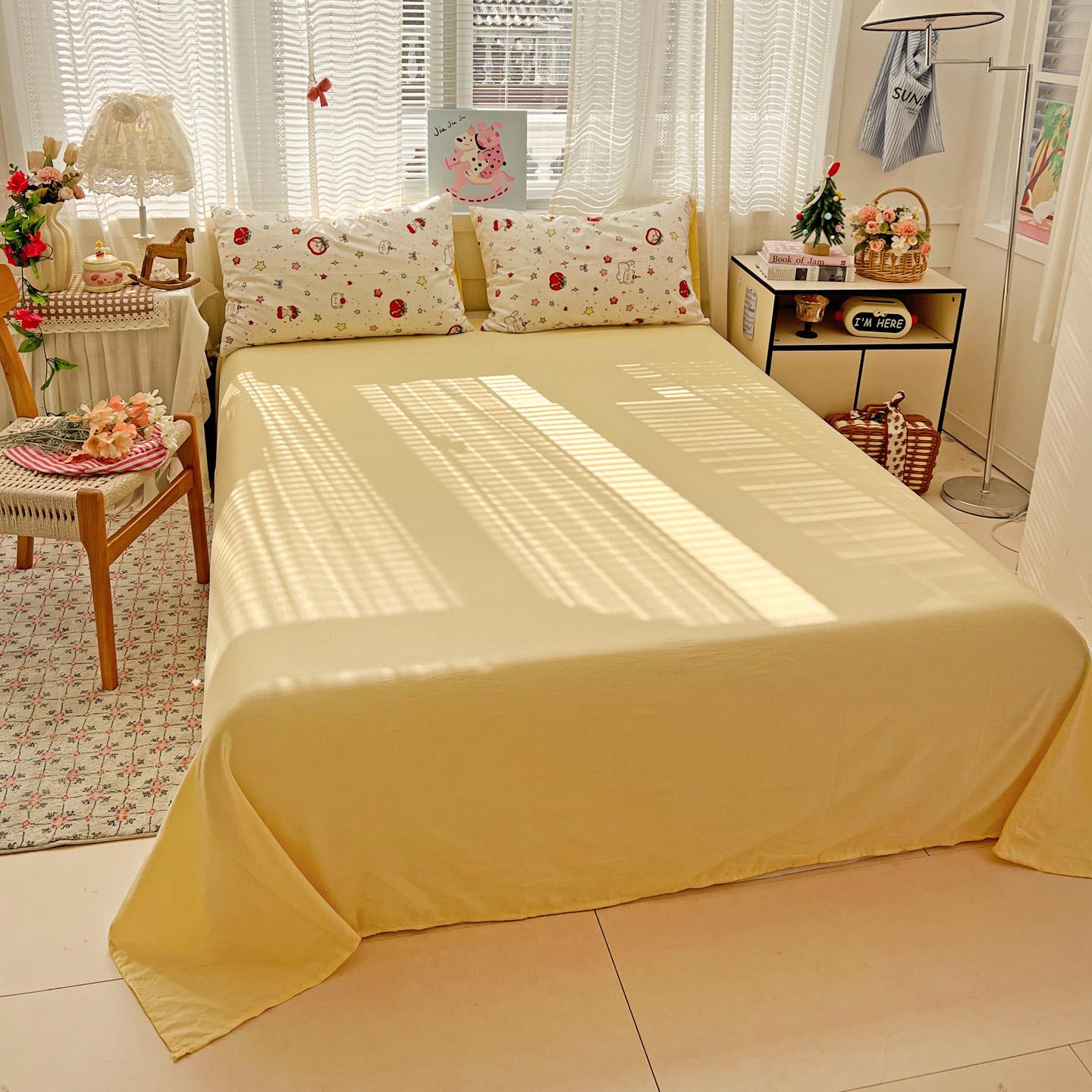 4pcs Double Layer Soft Bedding Set, Cartoon Sheet Set, Single Person Three-Piece, Suitable for Bedroom, Guest Room, Dormitory