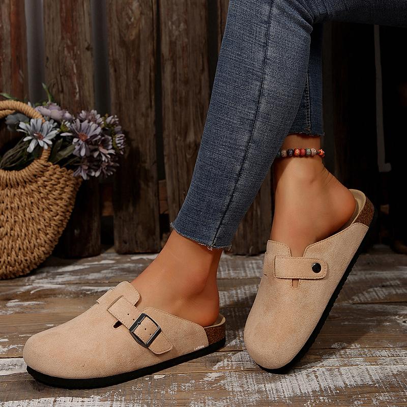 Suede Clogs for Women Men Soft Cork Footbed Mules Comfort Potato Shoes with Adjustable Buckle Flat Slippers  Boho Style Sandals
