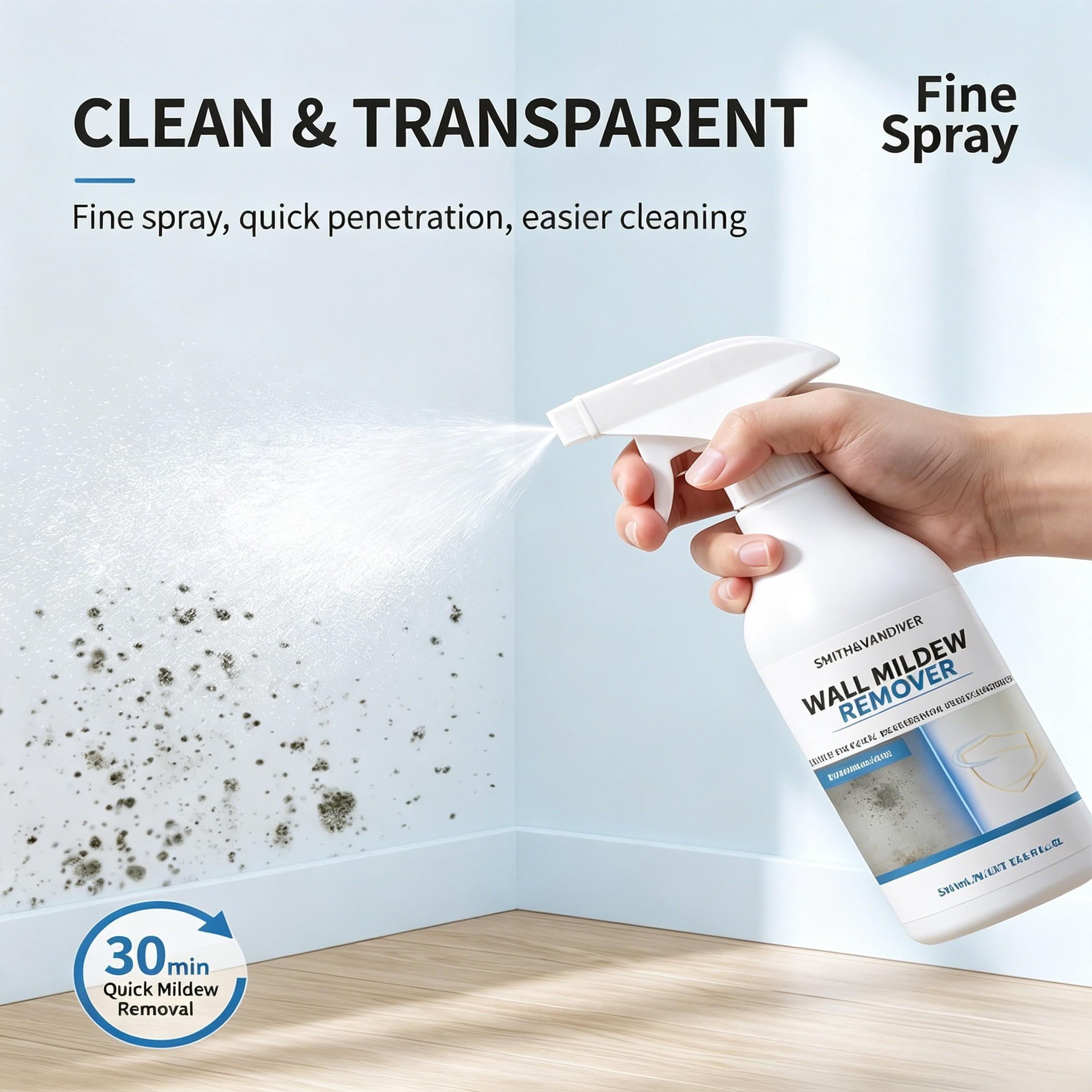 Mold Removal Spray (500ml), Mold Stain Remover, Household Cleaner, Home cleaning products, Rapidly eliminates mold and inhibits recurrence, Features germ-killing and dust mite-eliminating formula