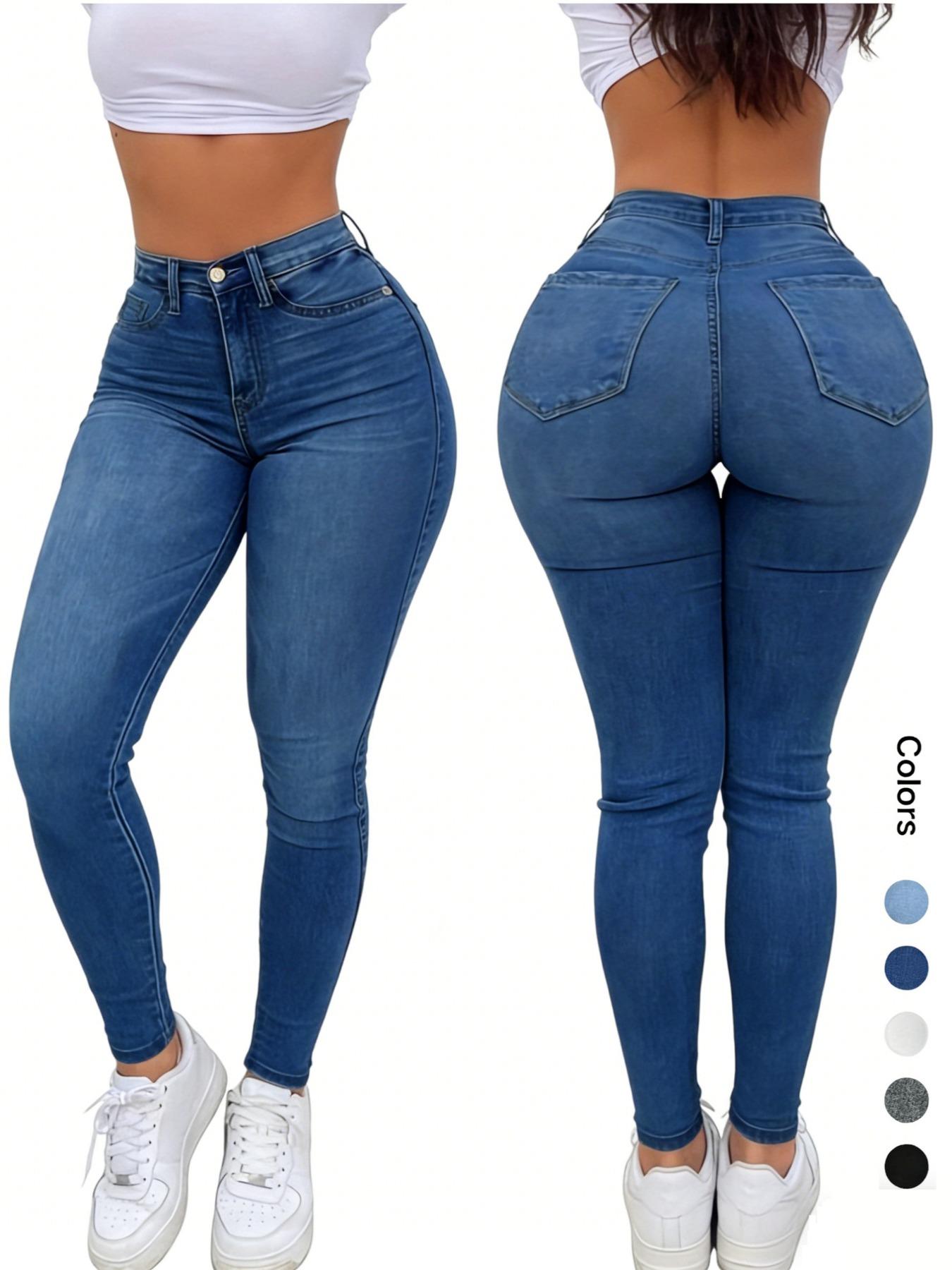 Women's High Waist Denim Jeans, Casual Comfy Denim Jeans for Daily Wear, Ladies Bottoms Fit for All Seasons