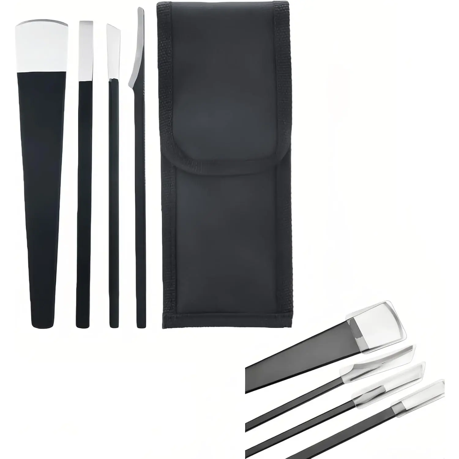 4 count Pedicure  Set, Steel Ingrown Toenail Removal Kit, Pedicure Callus  Tools, Professional Foot Scraper, Foot Remover, Foot File Rasp for Foot Care  Corn 6.3" - Black