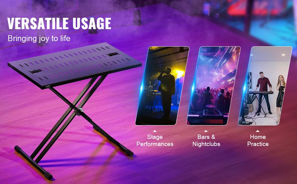 fathersdaygift VEVOR DJ Table Stand, 32x 20 Portable DJ Laptop and Controller Stand, Lightweight DJ Desk DJ Booth Adjustable Height DJ Stand, Foldable Double-X Braced Keyboard Stand Tabletop, Audio Mixer Stand