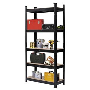 Karl home Garage Shelving Heavy Duty, 5-Tier Wide Size Adjustable Metal Shelving Unit Rack Organization for Garage Pantry Basement, 1900lbs,29.5" L x 11.8" W x 59.1" H, Black