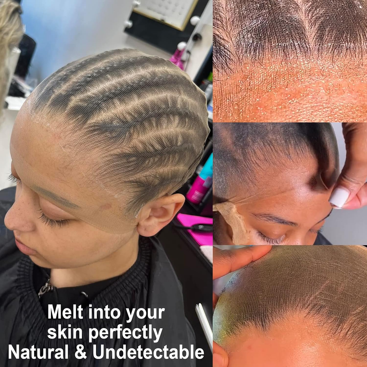 HD Wig Cap - 1 Piece Invisible and Sheer Breathable Ultra-thin Stretchy Stocking Caps for Lace Front Wigs - Stable, Non-Slip, Comfortable Accessory