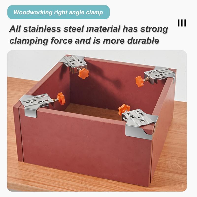 IMBOT Stainless Steel Adjustable 90-degree Right Angle Clamp, Durable Self Locking Plate Design Fixing Clamp for Woodworking & Daily Use, Metal