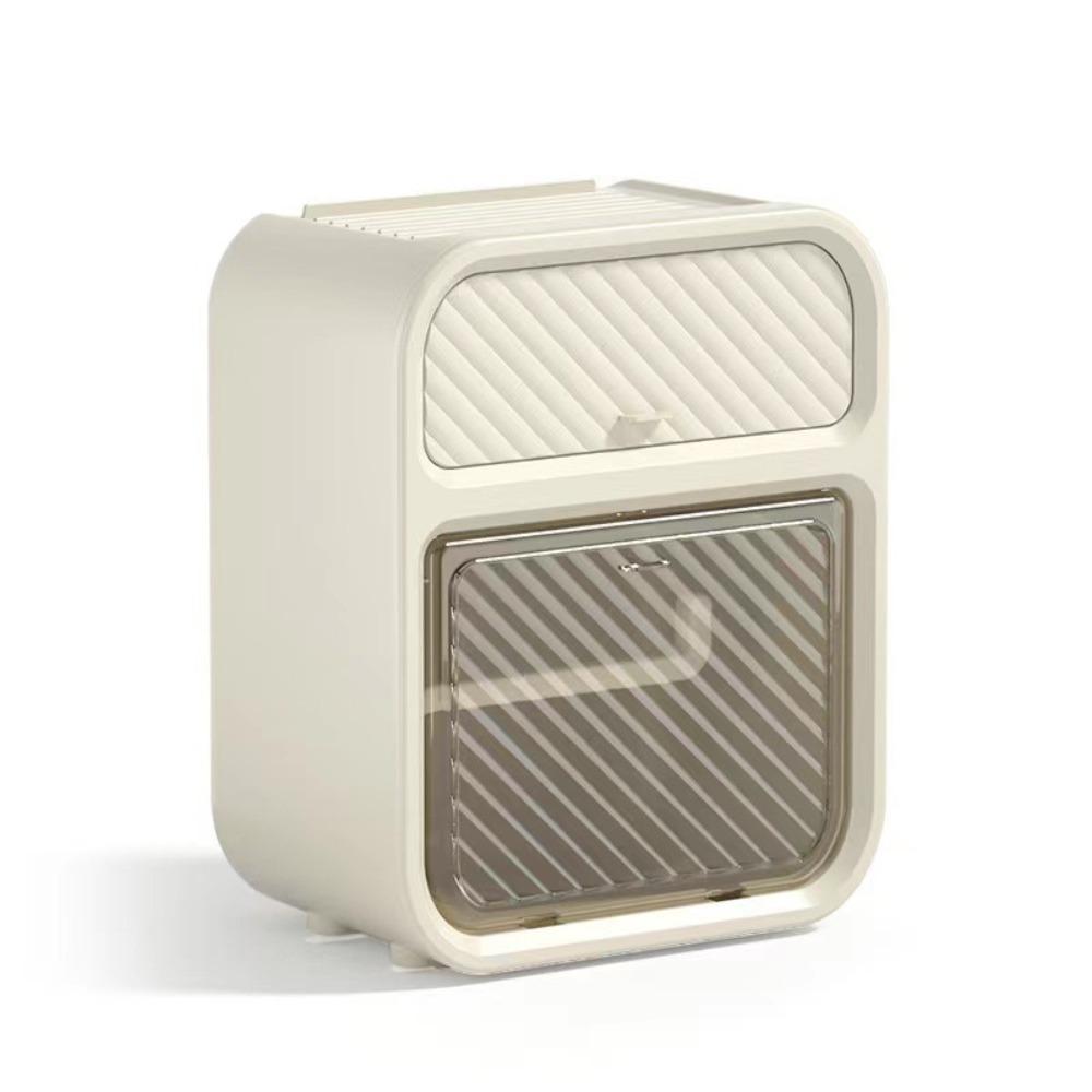 Bathroom Shelf with Drawers, Toilet Tissue Box — Suitable for Both Roll Paper and Facial Tissue. Punch-free Wall-mounted Roll & Facial Tissue Holder, Can Hold Mobile Phones, with Lid, Also for Sanitary Napkin Storage.