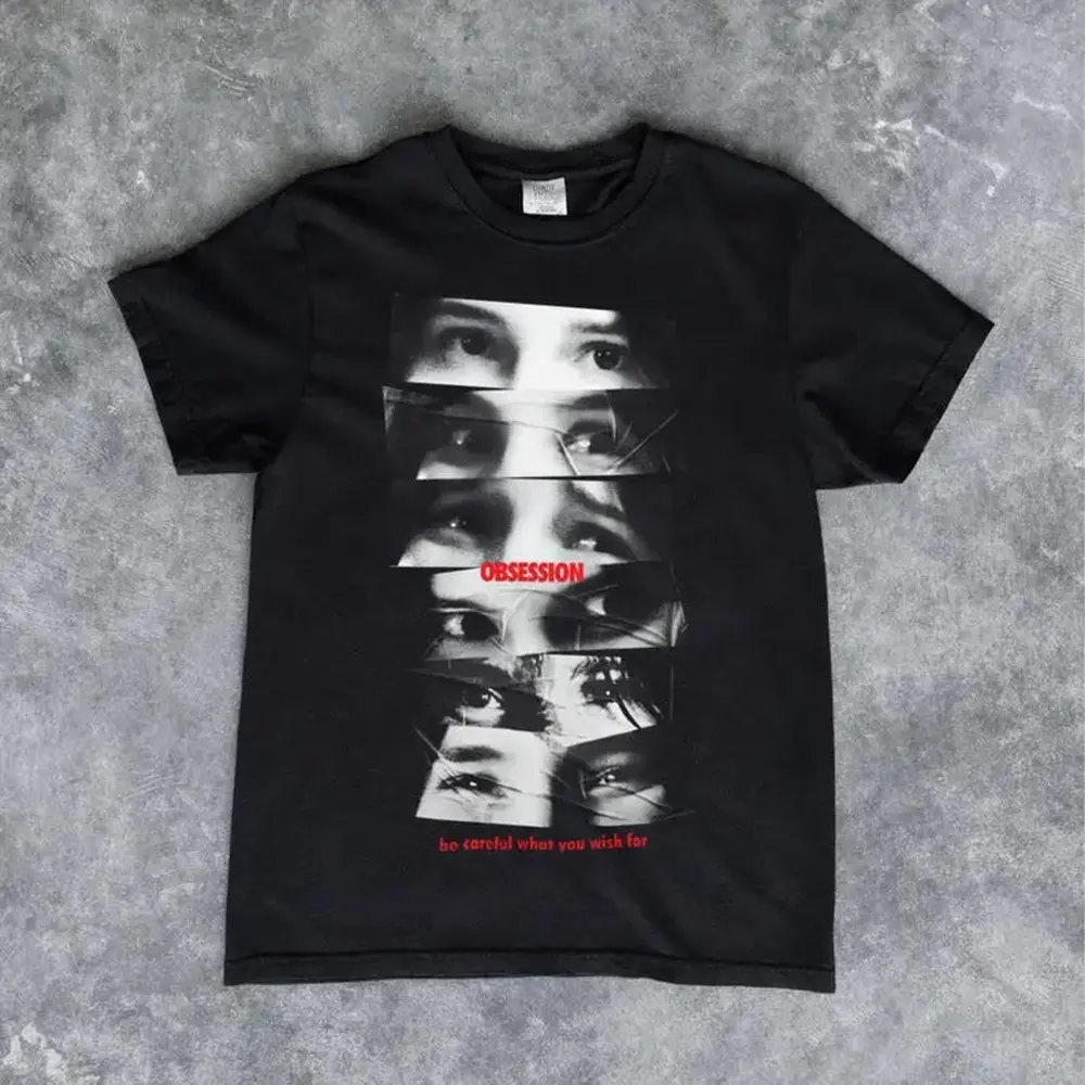 Obsession 2026 Horror Movie Printed Round Neck Sleeve Sports Top, Psychological Thriller Football 1-Piece Scary Aesthetic Tee