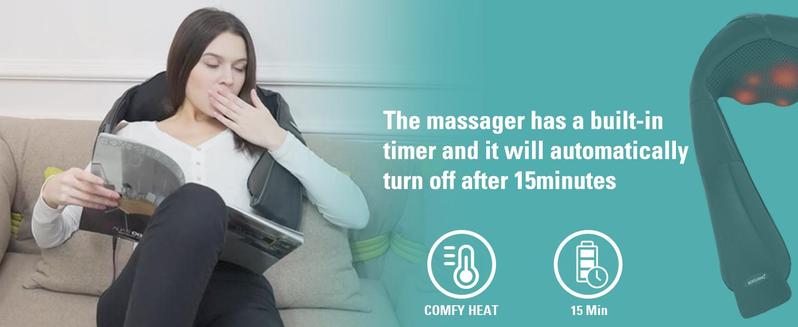 DAILYLIFE Shiatsu Neck and Back Massager, Electric Shoulder Massager, Car Neck Massage Pillow for Neck, Back, Shoulder, Foot, Leg Massage, Relieve Muscle Pain, Perfect Present for Man/Woman/Family