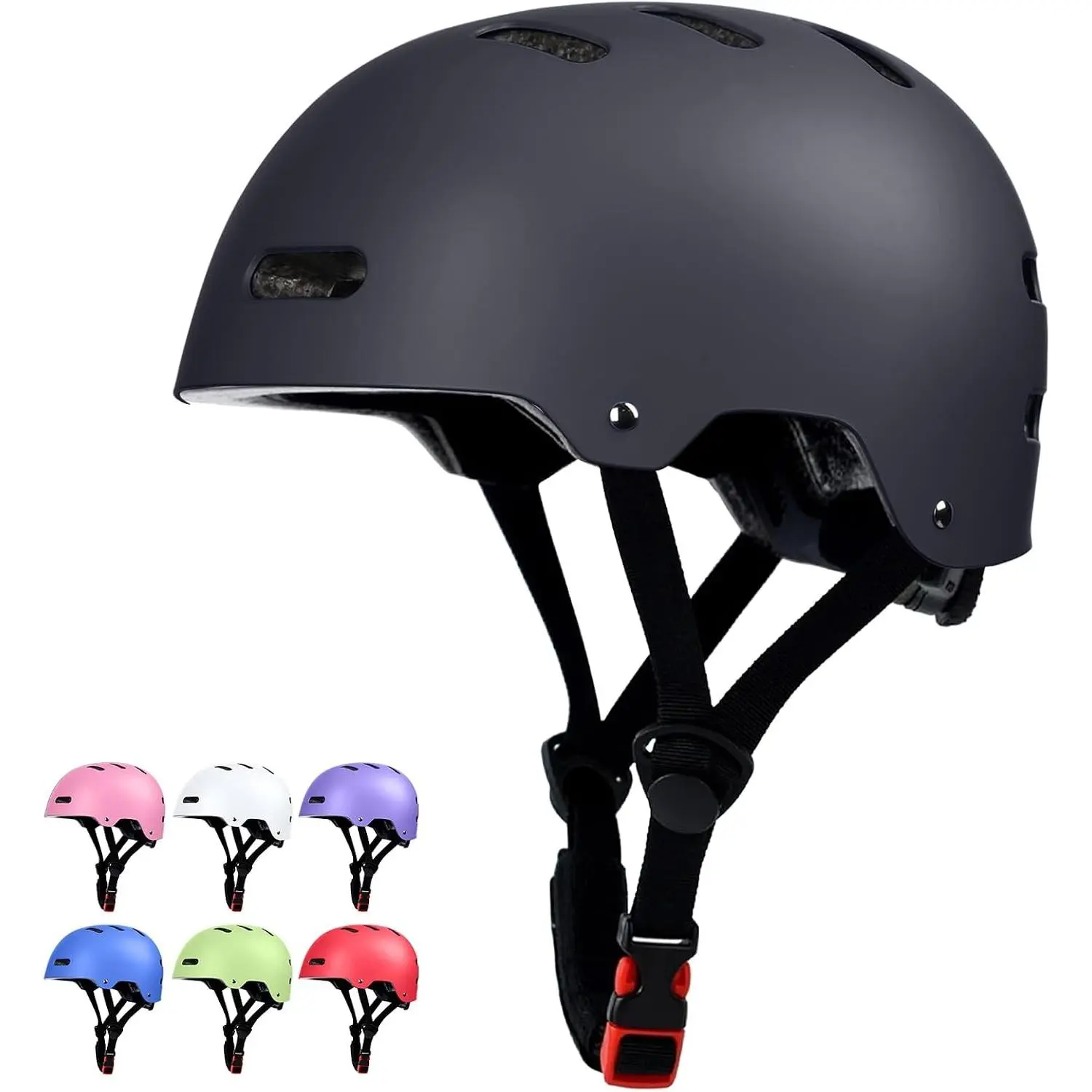 Lightweight Adjustable Multi-Sport Skateboard Bike Helmet for Adults Women Men Youth Kids (2-3-5-8-14+ Years Boys Girls), Suitable for Bicycle Skateboard Scooter Skate Cycling