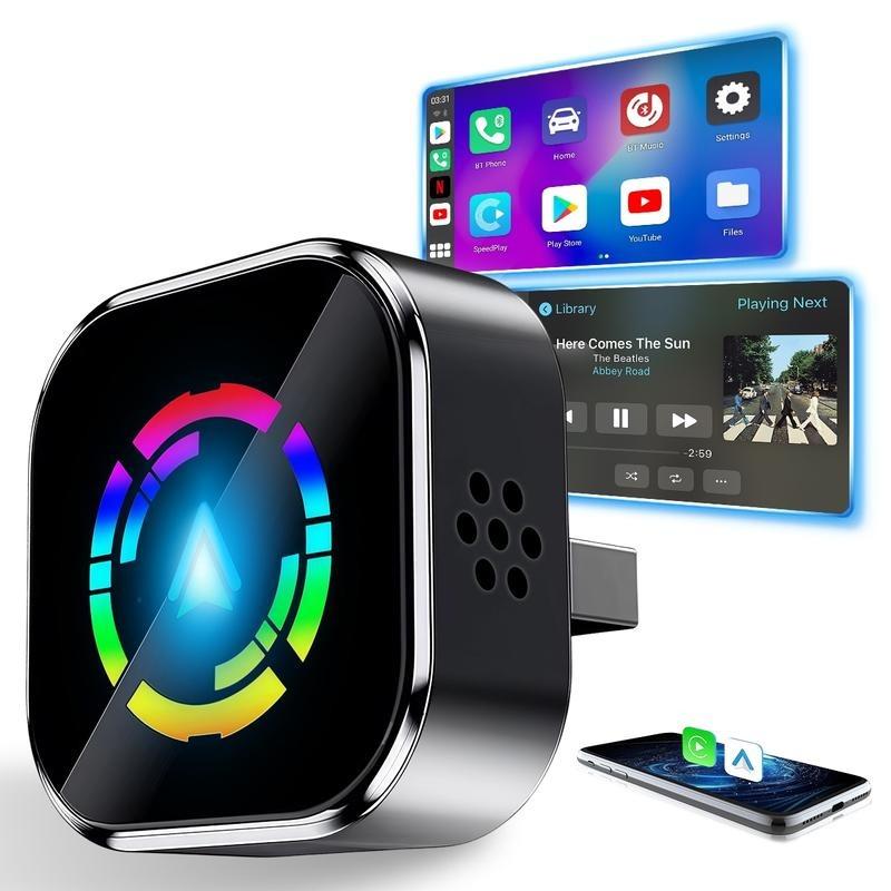 Wireless Carplay Adapter for iPhone Android Devices, Universal Compatibility, Fast Connection Zero Latency Hands-Free Calling Charging, Wireless Carplay Converter