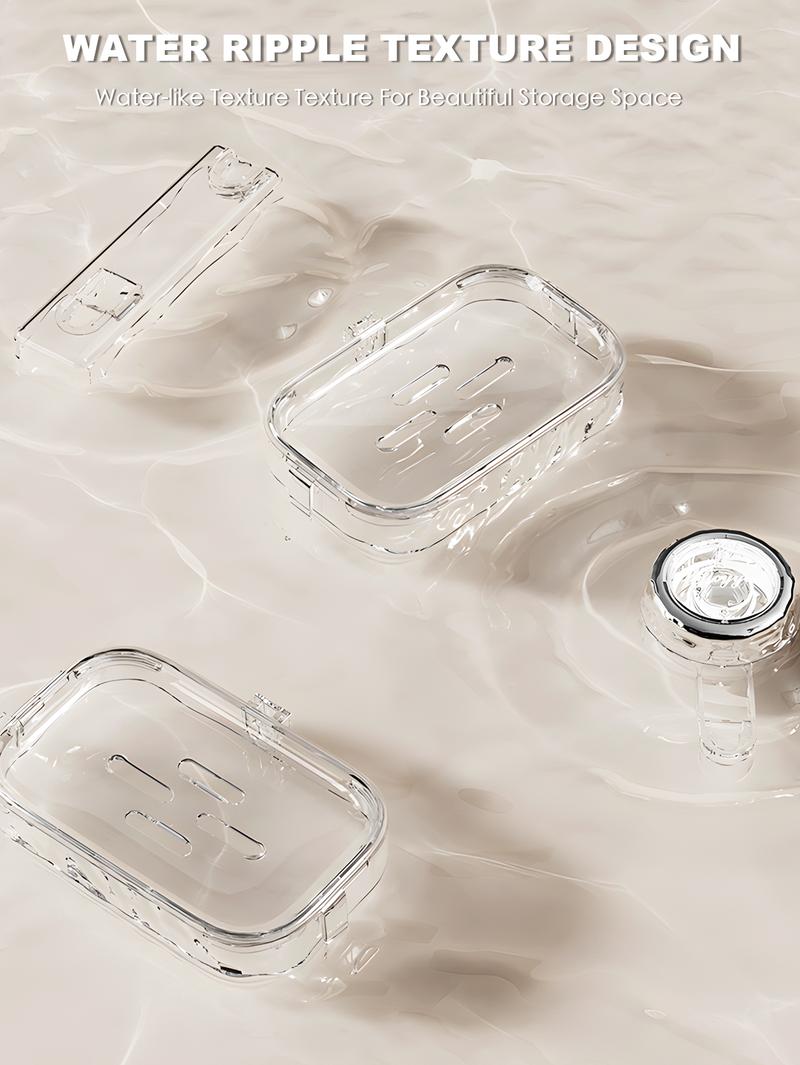 1/2 Layer Wall Mounted Soap Box, Suction Cup Soap Holder, Drill-Free Soap Dish, Bathroom & Kitchen Sink Storage Rack, Plastic & Stainless Steel