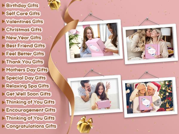 Thinking of You Get Well Soon Gift Basket, Stocking Stuffers for Women Unique Self Care Package Spa Gift Set, Retirement Gift Box for Woman, Christmas Gift Kit Idea for Mom Sister Her Best Friend